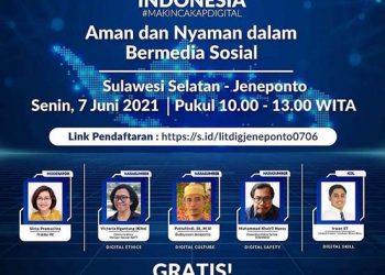Masyarakat Jeneponto Antusias Mengikuti Webinar “Aman dan Nyaman dalam Bermedia Sosial”