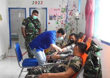 Sambut Hari Juang TNI AD, Kodim 1805/Raja Ampat Gelar Baksos Donor Darah