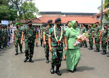 Prajurit Kodam III/Slw Sambut Mayjen TNI Kunto Arief Wibowo