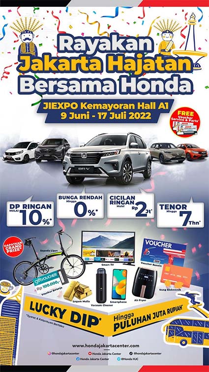 Honda Jakarta Center Tawarkan Program Menarik Berhadiah Hingga Puluhan Juta Rupiah di Jakarta Fair Kemayoran