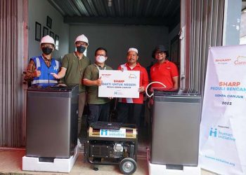 Sharp Indonesia Bangun Fasilitas Sanitasi Bagi Pengungsi Gempa Cianjur