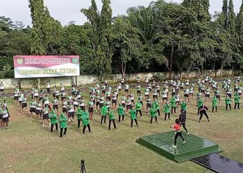 Jaga Kebugaran Tubuh, Personel Kodim 0602/Serang Laksanakan Senam SKJ-88
