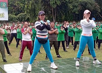 Kodim 0602/Serang Bersama Polresta Serang Laksanakan Senam Bersama