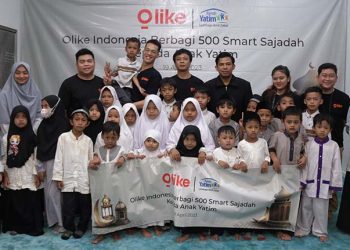 Berbagi Kebahagiaan di bulan Ramadhan, Olike Indonesia Donasikan 500 Smart Sajadah kepada Anak Yatim dan Piatu
