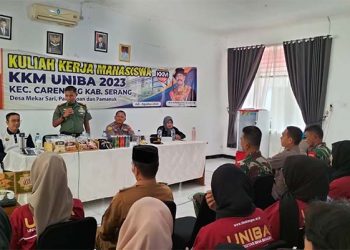 Danramil 0602-17/Carenang Hadiri Penutupan KKM Mahasiswa Uniba