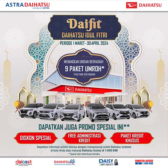 Didukung Beragam Promo Menarik, Daihatsu Tutup Kuartal I 2024 Dengan Kenaikan Penjualan Bulanan 17,1%
