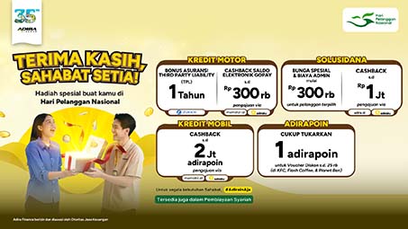 Rayakan HARPELNAS 2025, Adira Finance Hadirkan Beragam Promo Menarik Hingga Umrah Gratis