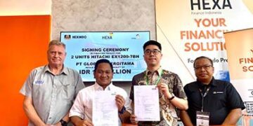 PT Global Energitama dan Hexa Finance Tandatangani Kerjasama Pembelian 2 Unit Hitachi EX 1200 – 7 BH Senilai Rp 150 Miliar