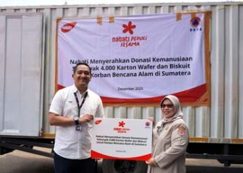 Nabati Salurkan Bantuan 4.000 Karton Wafer dan Biskuit untuk Korban Bencana Alam di Sumatra