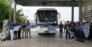 Pengiriman Bus Mercedes-Benz OH 1626 L Euro 5 dari Cikarang untuk Ekspor ke Thailand