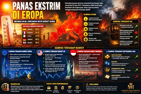 Eropa Dilanda Gelombang Panas 40°C, Ini Dampaknya ke Harga Minyak, Emas, dan Pasar Saham
