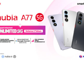 nubia dan SMARTFREN Gaspol Gempur Pasar 5G, Smartphone A77 5G Dibundel Internet Unlimited